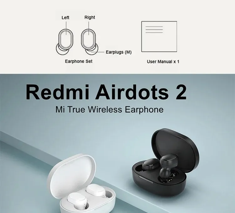 3/6 pieces/lot Xiaomi Redmi Airdots TWS Wireless Earphone AI