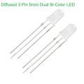 20Pcs- 3 Pin Bi-Color LED Light 5mm Bi Color LED Light Diffused LED 5mm Round LED Light Emitting Diode 5mm LED Light Bi Color Light Bulb Diffused LED Light 5mm LED Light Multi Color LED Blinking Light. 