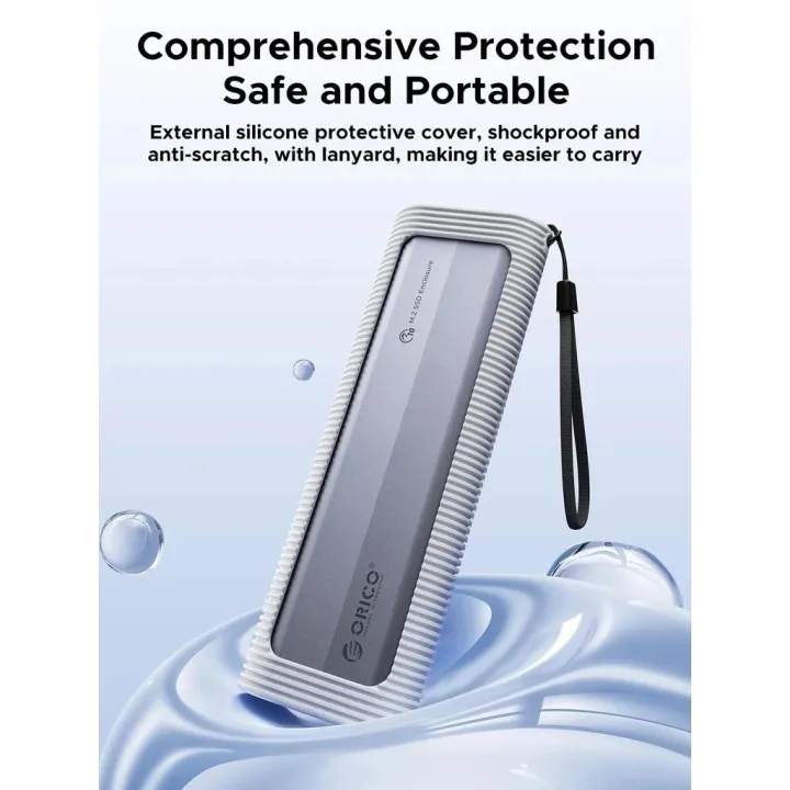 ORICO%20AXM2S-G2%20M.2%20NVMe%20&%20M.2%20NGFF/M.2%20SATA%20SSD%20Enclosure%20With%20Silicone%20Protective%20Case%20USB-C%20up%20to%2010%20Gbps,%202-in-1%20Cable%20Portable%20Hanging%20Rope%20-%20Image%205