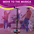 Kids Microphone With Light Stand Toy, black. 