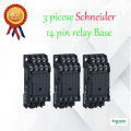 3 Pieces Schneider relay socket base 14 pin. 