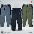 SMUG Premium Trouser Spandex Fabric – soft and comfortable (Combo)-Black , Grey , Olive - 3pis combo. 