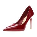 Internet Celebrity Soft Leather Stiletto Waterproof Platform High Heels2023New Patent Leather Pointed Toe Work Versatile Women's Non-Wear Feet Pumps. 