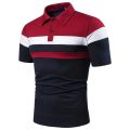 Fashion Short-sleeved Striped Color Matching Casual Men's Lapel Short-sleeved Shirt Trend Men's Social Shirt. 