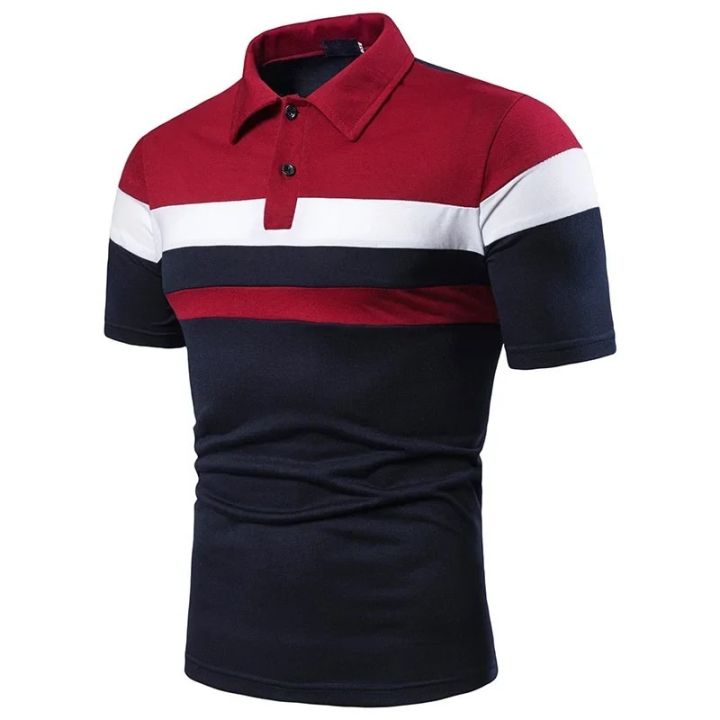 Fashion%20Short-sleeved%20Striped%20Color%20Matching%20Casual%20Men's%20Lapel%20Short-sleeved%20Shirt%20Trend%20Men's%20Social%20Shirt%20-%20Image%203