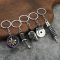 Metal Car Speed Gearbox Keychain Cool Men's Gear Head Keyrings Creative Manual Transmission Lever Key Holder Wallet Pendant. 