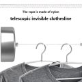 Retractable Indoor Clothes Hanger Rope Wall Mounted Hanger Drying Towel Rack Flexible Clothesline Bathroom Clothes Dryer. 
