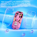 AULA AM210 Bluetooth Mouse Dual mode Transparent Shell Type-C Charging Seven Lights Effect Third Gear Adjustable DPI. 