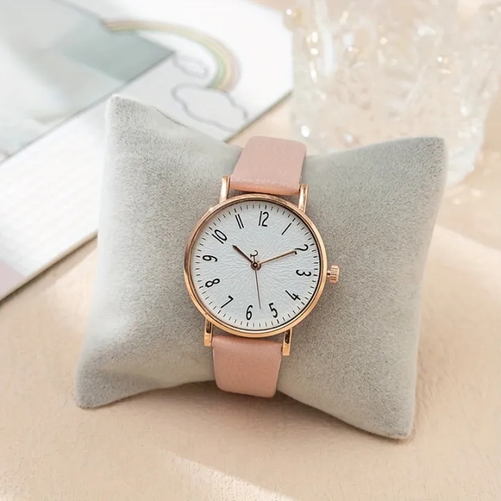Women's%20Watch%20Casual%20Round%20Pointer%20Quartz%20Watch%20Textured%20Dial%20Analog%20PU%20Leather%20Wrist%20Watch%20-%20Image%202