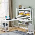 L-Shaped Corner Computer Desk with Storage Shelves CT-1567. 