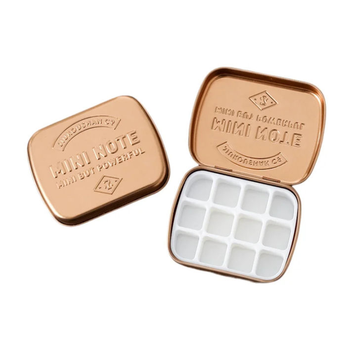 Mini Watercolor Tin Box 12/24 Grid Portable Watercolor Packing Travel Palette Student Artist Painting Aquarela Art Supplies