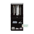 2 Door Almirah Engineered Wood Wardrobe with Cloths storage Shelve Hanger Rack & inner Lock Drawer and Full View Mirror (Espresso Black Finish72/24'').