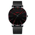 2024 Minimalist Men's Fashion Ultra Thin Watches Simple Men Business Stainless Steel Mesh Belt Quartz Watch.