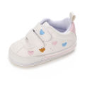 White Baby Shoes Girls Cute Heart Embroidery Sneakers Soft Sole Non-slip Infant Walking Baptism. 