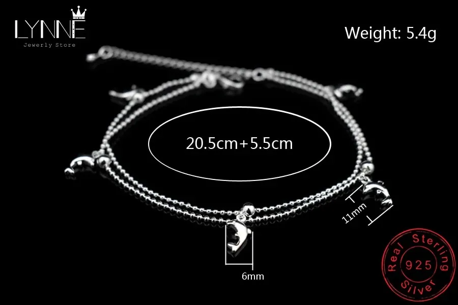 New Fashion Dolphin Pendant Small Round Ball Bead Anklet Bracelet