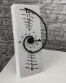 3D Printed Fibonacci Golden Spiral Clock - Unique Mathematical Timepiece with Ironed Marble Finish and Versatile Desk/Wall Mounting.