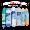 Water filter Kit -Yearly Full Set RO Machine filter Cartridge (Membrane 1 Pcs +PP Filter 1 pcs +Net Carbon 1 Pcs +Box Carbon 1 Pcs + Test & Ordar 1 Pcs , Menaral-1 Pcs )  6 Pcs Sert  For 50-75-100 GPD. 