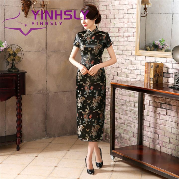 Ethnic%20Vintage%20Women%20Chinese%20Dragon%20Phoenix%20Embroidery%20Long%20Slim%20Cheongsam%20Dress%20-%20Image%209