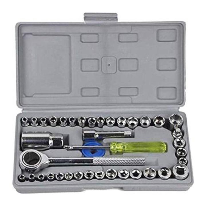 40 in 1 Pcs Tool Kit & Screwdriver and Socket Set Automobile Tool Box Set