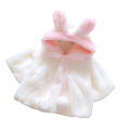【VA VA VOOM】（NEW）Baby Girls Winter Cloak Coats Cute Rabbit Ear Hooded Plush Shawl Jacket. 