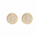 Round cake Haoshi gold summer new niche design fashion generous simple women's stud earrings earrings jewelry.