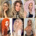 Long Fluffy Curly Wig for Women Ombre Orange Ginger Natural Wavy Hair Wig Ash Blonde Synthetic Loose Deep Wave Wig Cosplay. 