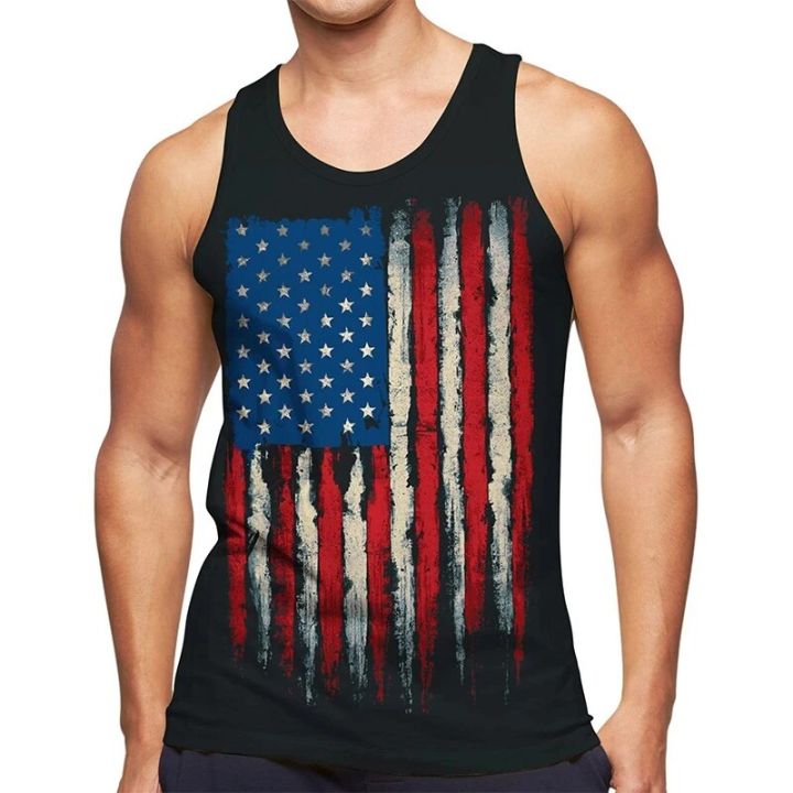 American Eagle Flag Graphic Tank Top Gym Clothing Men 3D Printed Streetwear Basketball Vest Quick Drying Sleeveless T-Shirt Tops