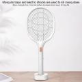 1 Set Practical 1200mAh Electric Mosquito Racket Cordless Multi-functional 2-in-1 Automatic Mosquito Trap Lamp Fly Racket. 