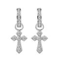 925 silver needle, a two-wear diamond earring earrings, men's trendy personalized single cross earrings.