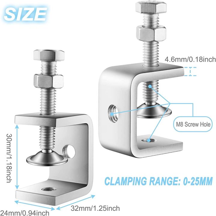 JAERBEE%20C%20Clamp%20Mini%20Clamp%201%20Inch%20Heavy%20Duty%20Metal%20U%20Clamps%20with%20Stable%20Wide%20Jaw%20Opening%20for%20Mounting%20Metal%20Working%20Woodworking%20-%20Image%202