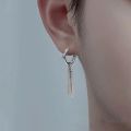 1Pc Earrings Stainless Steel Anti-fading Simple Stylish Men's Ear Clip Square Strip Without Ear Holes. 