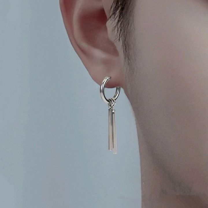 1Pc%20Earrings%20Stainless%20Steel%20Anti-fading%20Simple%20Stylish%20Men's%20Ear%20Clip%20Square%20Strip%20Without%20Ear%20Holes%20-%20Image%202