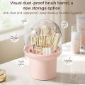 4 Grids Cosmetic Brush Desktop Organizer Dustproof Storage Box With Lid Luolong. 