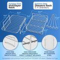 LKPCIGCXM Air Fryer Rack for Dual Basket,Air Fryer Accessory Multi-Layer Rack,for Ninja Foodi DZ201 DZ40 Double Basket Air Fryer. 