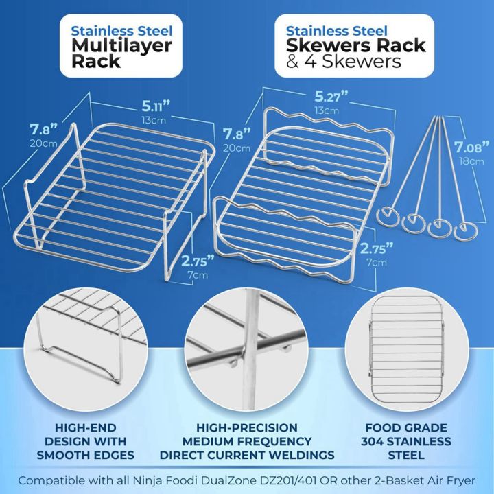 LKPCIGCXM%20Air%20Fryer%20Rack%20for%20Dual%20Basket,Air%20Fryer%20Accessory%20Multi-Layer%20Rack,for%20Ninja%20Foodi%20DZ201%20DZ40%20Double%20Basket%20Air%20Fryer%20-%20Image%202