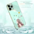 Jizetin (Free Lanyard) for iPhone 6 Plus / 6S Plus Back Cover Butterfly Girl Luxury 6D Plating Case Side Pattern Soft Silicone Square Phone Cases. 