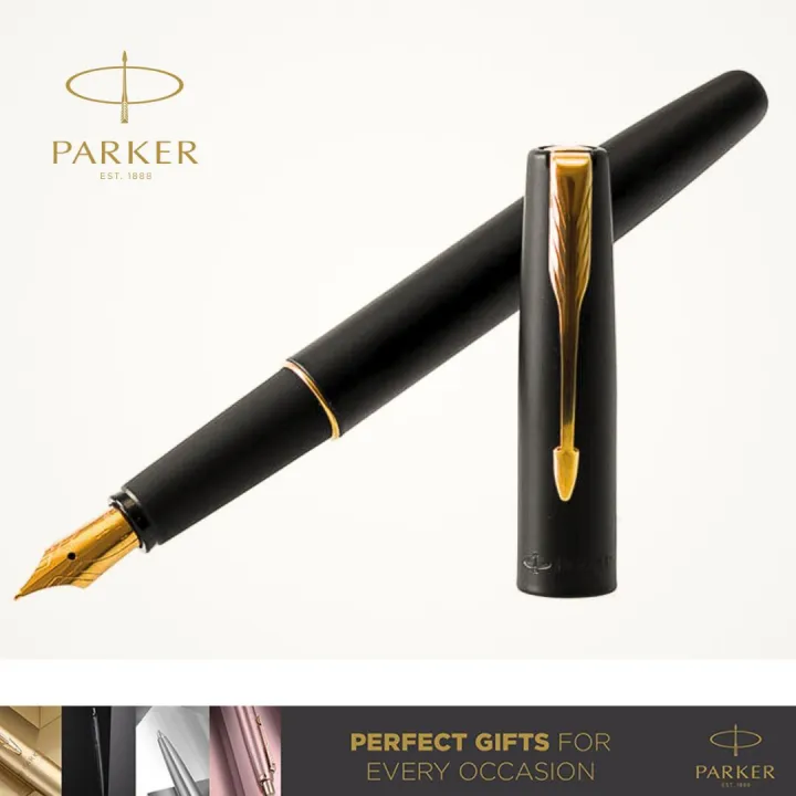 Parker NEW Frontier Stainless Steel ORGINIAL GT Gold Trim Ink Fountain ...