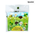 8Pcs Cute Cartoon Bees Fruit Forks Child Plastic Household Dessert Cake Forks.
