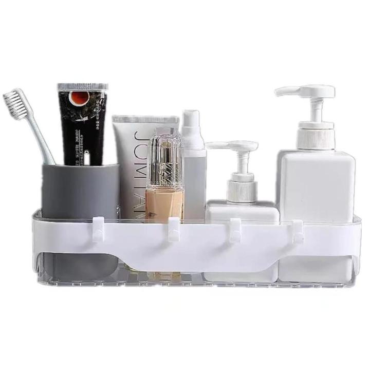 Wall-Mounted Bathroom Organizer Rack long 12 inch high 2.5 inch side 4 ...