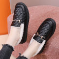 Old Beijing cloth shoes, thick-soled snow boots, winter women's short cotton shoes, Korean version of versatile, velvet, thickened, warm and fashionable cotton slippers. 