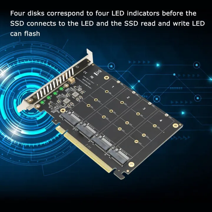 4%20Port%20NVMe%20to%20PCIE%20Adapter%20Card%20M.2%20NVME%20to%20PCIe%20X16%20Adapter%204X32Gbps%20M%20Key%20Hard%20Drive%20Converter%20Reader%20Expansion%20Card%20-%20Image%207