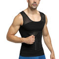 Men Shapewear Hook Eye Closure Adjustable Tummy Control Vest Waist Trainer Slimming Abdomen Tank Top Breathable Mesh Body Shaper. 