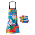 Children's Art Apron Childrens Painting Apron Children Art Smocks With Pocket And Sleeves For Age 3-11 Kitchen Chef Aprons For. 