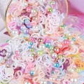 【beauty code store】Mixed Pack Pastel Pearl Flatback Resin Decoden Cabochon 50grams/bag Kawaii Star Decoden Cabochons. 