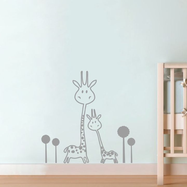 Vinyl%20Wall%20Decal%20Removable%20Giraffe%20Wall%20Sticker%20Baby%20Nursery%20-%20Animals%20-%20Two%20Cute%20Giraffes%20Wall%20Sticker%20Art%20Transfer%20Murals%20-%20Image%203