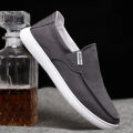 FASHION 2024 Black Blue Grey And Cream Color Casual Canvas Sneakers Shoes For Men New Trendy And Lightweight Casual Loafer Shoes For Man. 