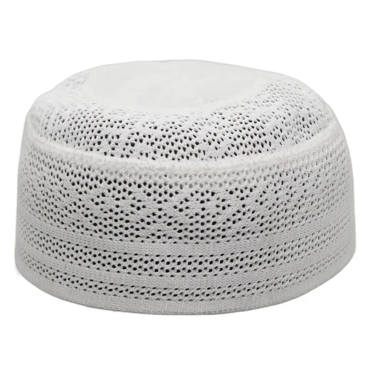 White Net High Quality Cotton Prayer Tupi-1pc new