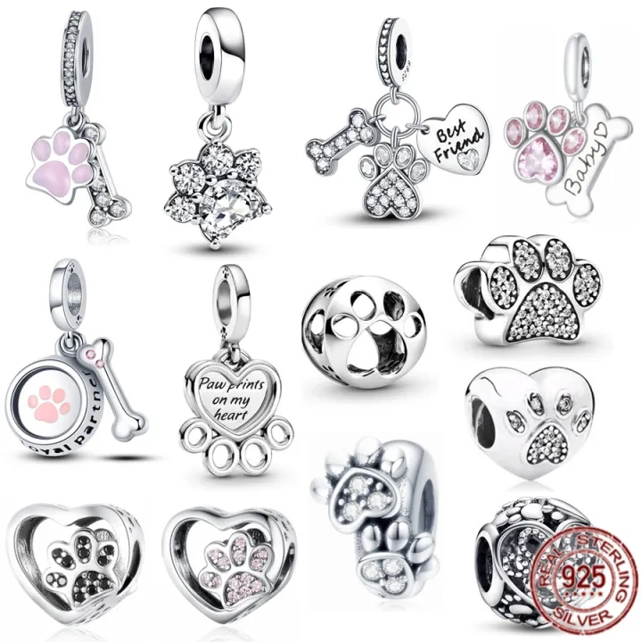 Pet%20Paw%20Print%20Bone%20Dangle%20Charm%20Authentic%20925%20Sterling%20Silver%20Bead%20Fit%20Original%20Pandora%20Bracelet%20Necklace%20Jewelry%20For%20Women%20-%20Image%203