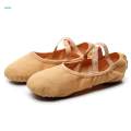 Canvas Ballet Slipper Split-Sole Shoes Fitness Gymnastics Flats Tan_34.