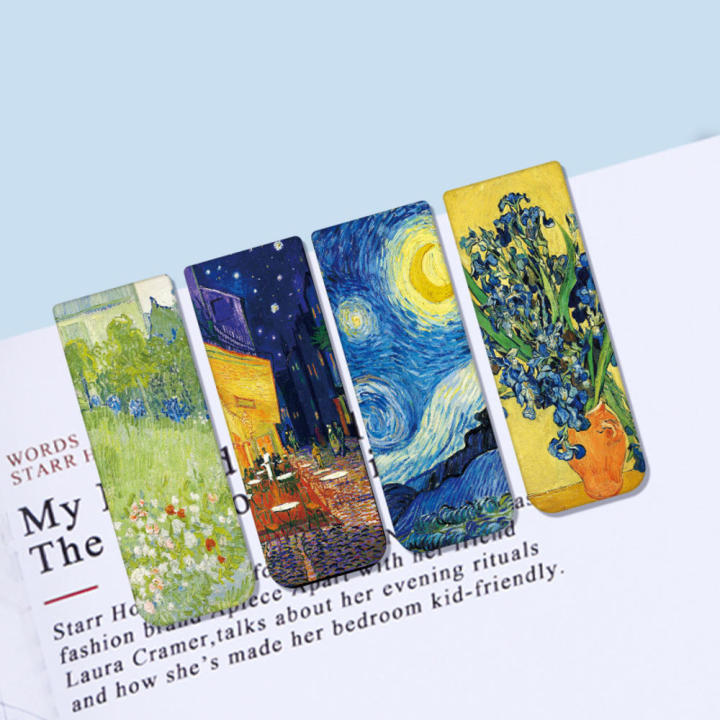 %E3%80%90Fashion%E3%80%91Bookmark%20Set%204%20Creative%20World%20Famous%20Paintings%20Van%20Gogh%20Retro%20Literature%20And%20Art%20Bookbinder%20-%20Image%204
